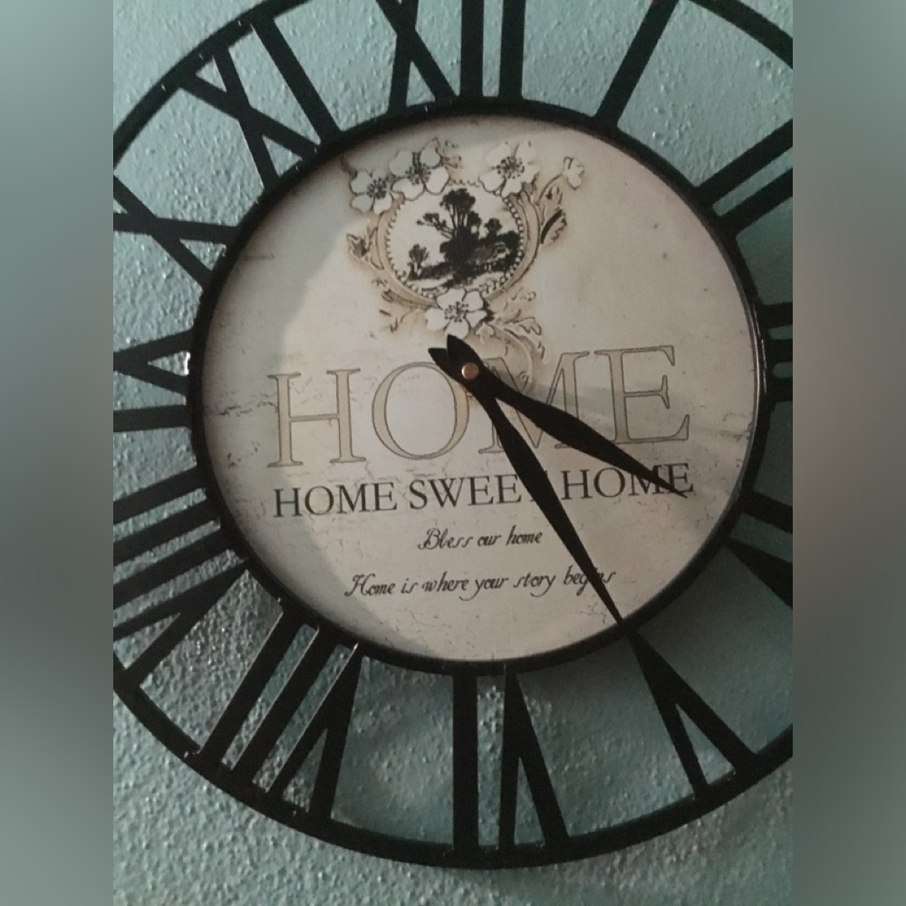 Rustic Metal Wall Clock New w/ 3 tiny defects - Picture 3 of 16
